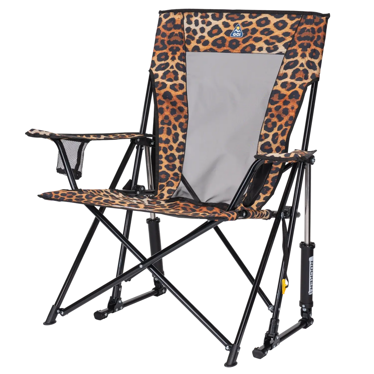 Leopard Print Camping Rocker Chair
