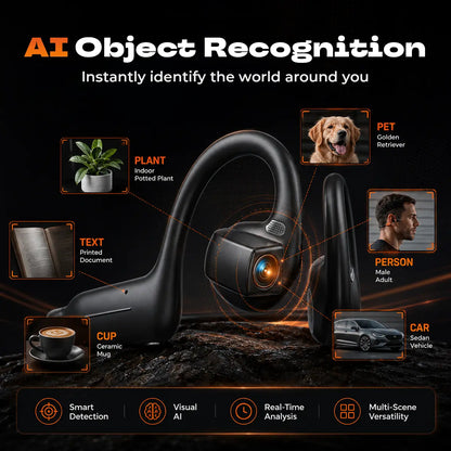 E12 Smart Bone Conduction Headset — Built-In 8MP Camera & Real-Time AI Translation