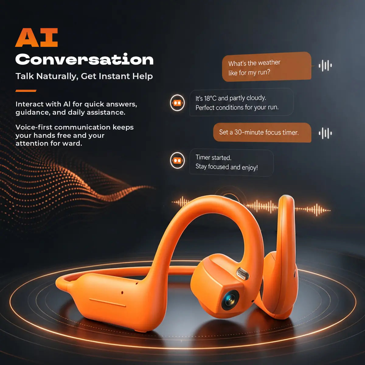 E12 Smart Bone Conduction Headset — Built-In 8MP Camera & Real-Time AI Translation