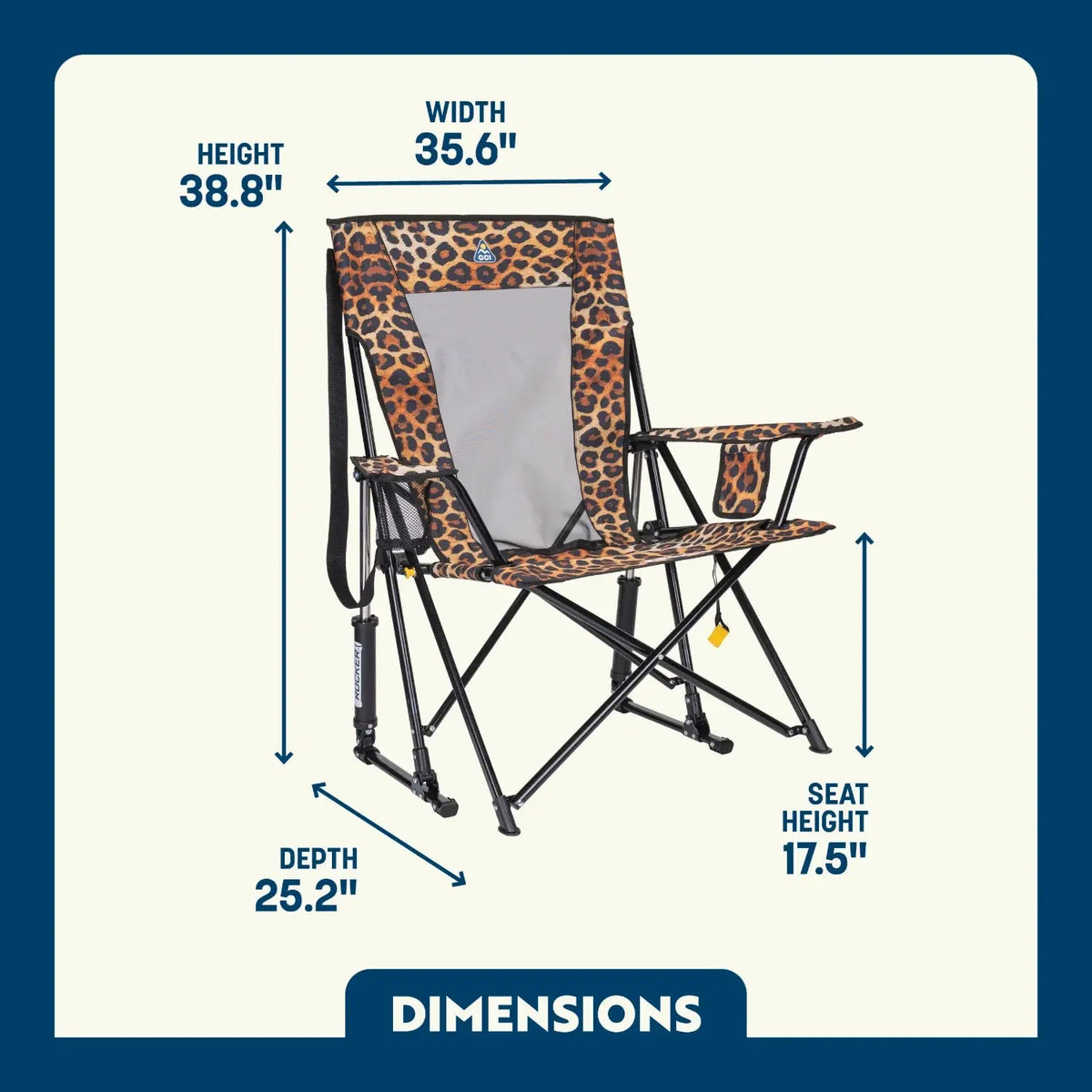 Leopard Print Camping Rocker Chair